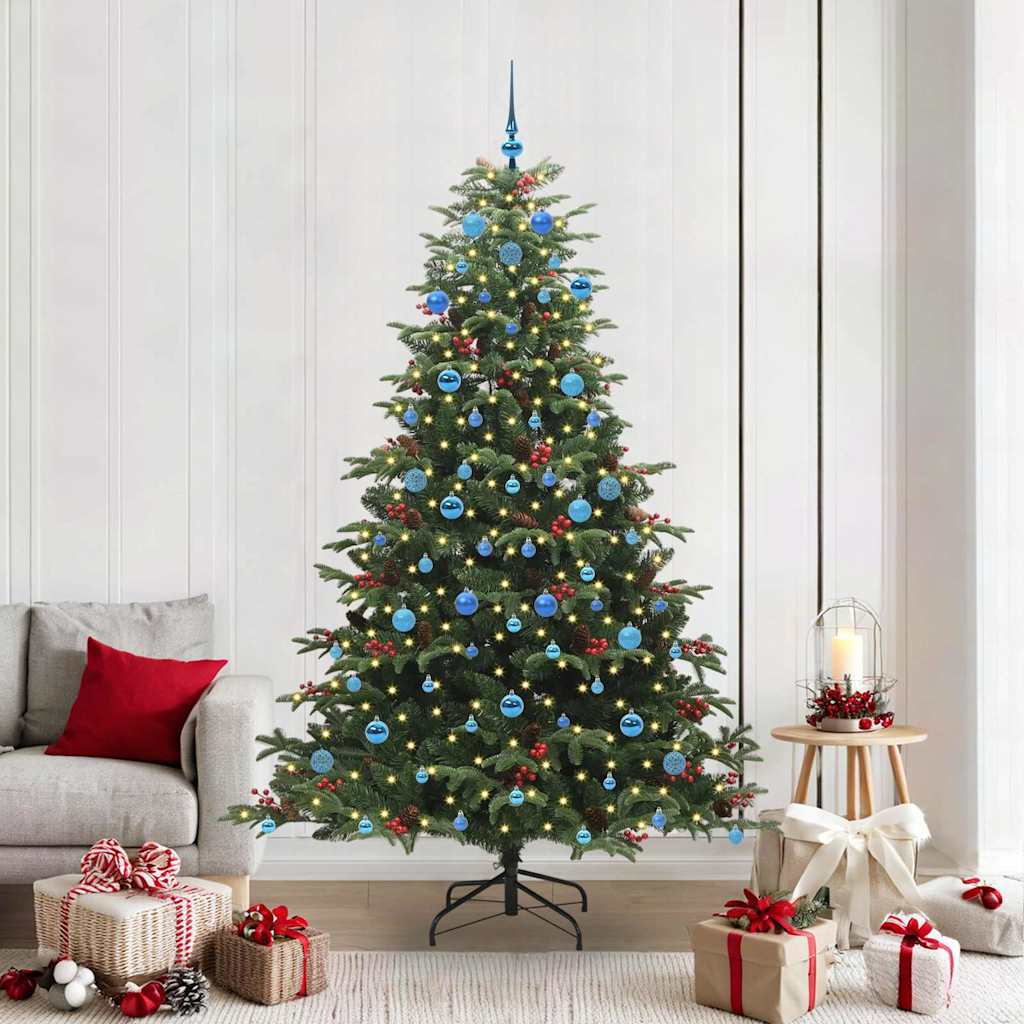 Artificial Christmas Tree with 300 LEDs with Stand Green 210 cm