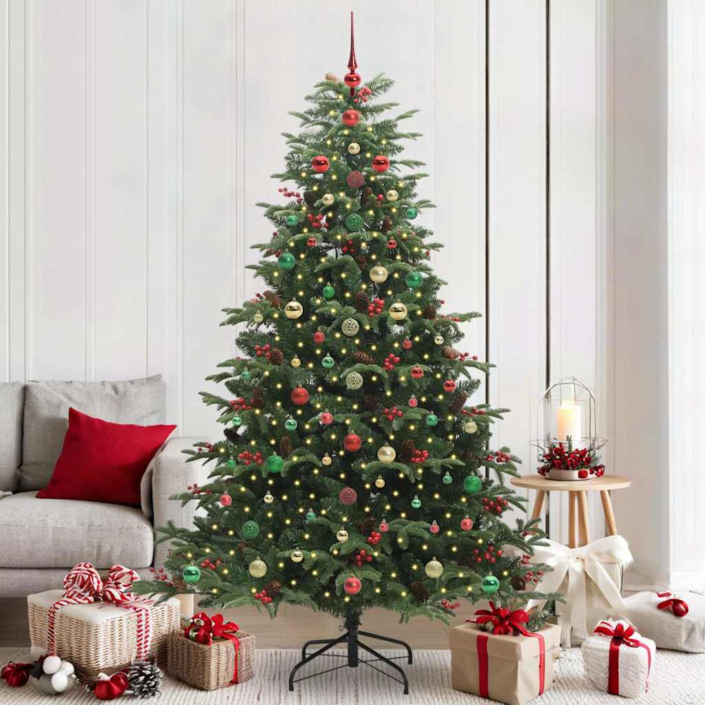 Artificial Christmas Tree with 300 LEDs with Stand Green 210 cm