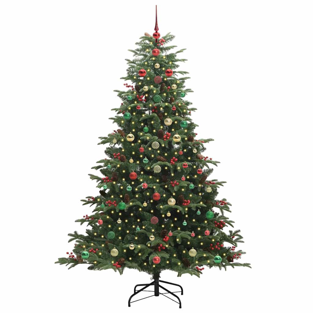 Artificial Christmas Tree with 300 LEDs with Stand Green 210 cm