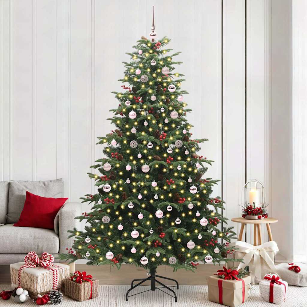 Artificial Christmas Tree with 300 LEDs with Stand Green 240 cm