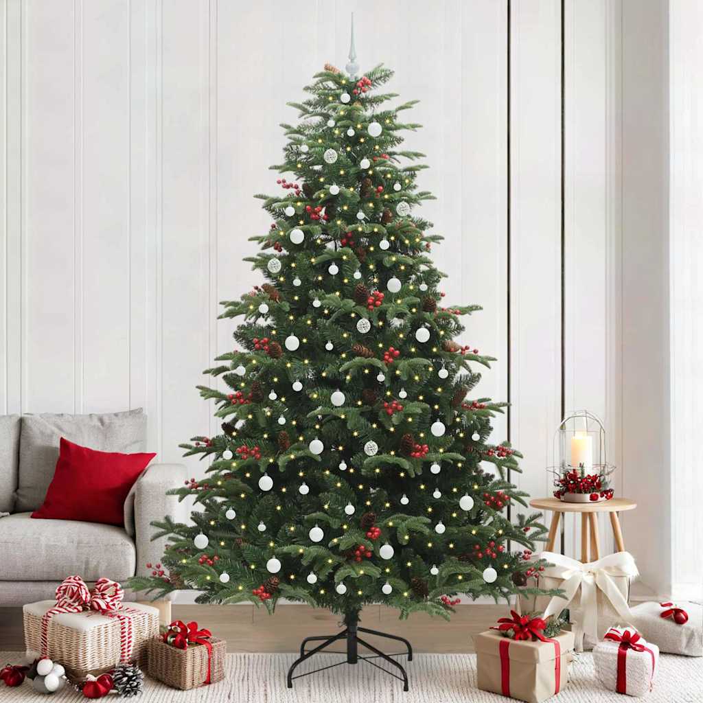 Artificial Christmas Tree with 300 LEDs with Stand Green 240 cm