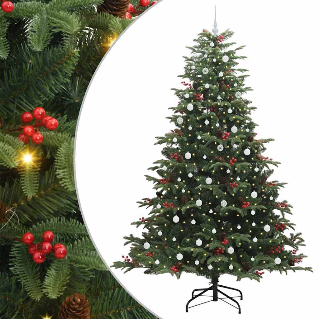 Artificial Christmas Tree with 300 LEDs with Stand Green 240 cm