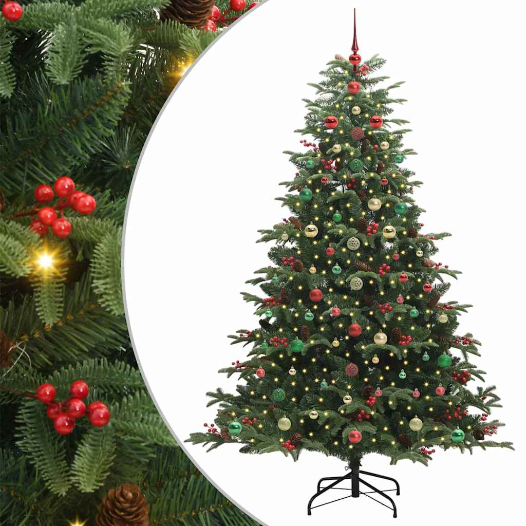 Artificial Christmas Tree with 300 LEDs with Stand Green 240 cm
