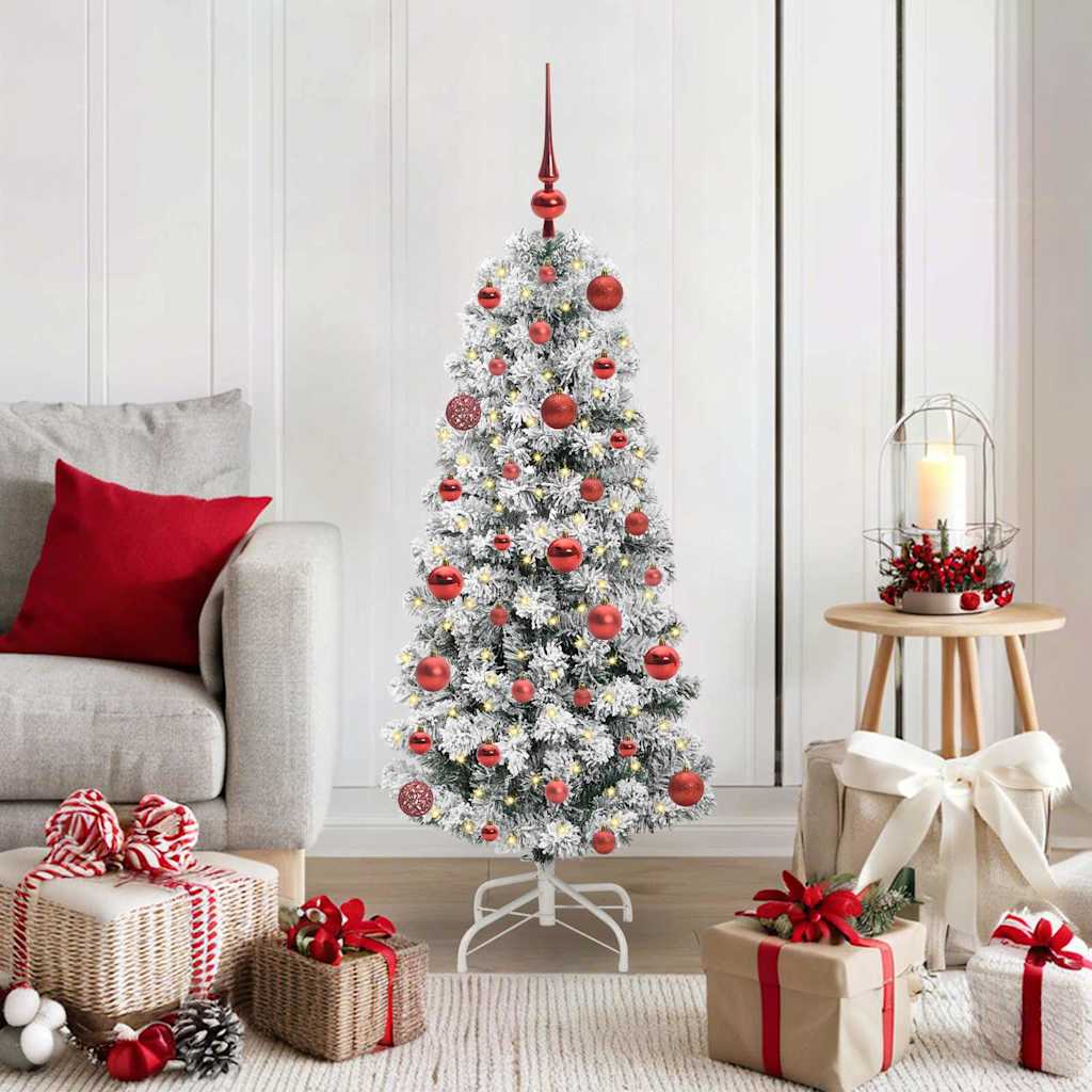 Artificial Hinged Christmas Tree Green and white 120 cm