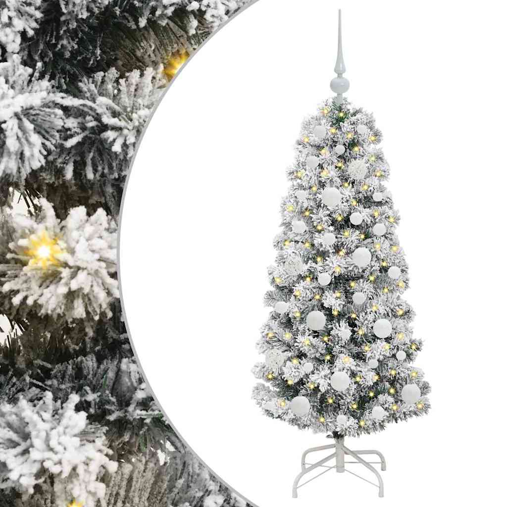 Artificial Hinged Christmas Tree Green and white 120 cm