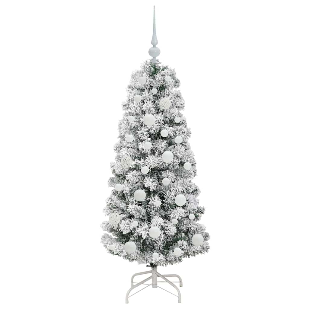 Artificial Hinged Christmas Tree Green and white 120 cm