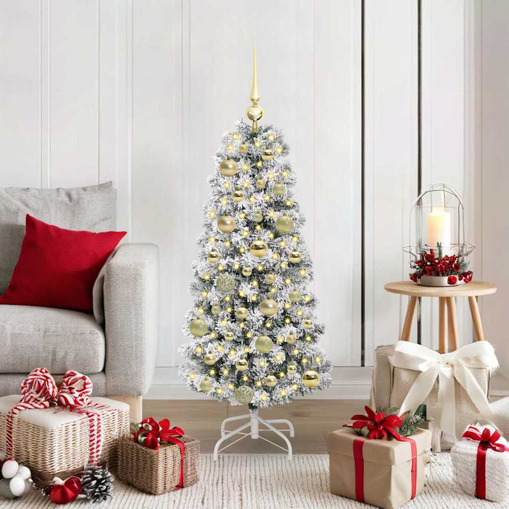 Artificial Hinged Christmas Tree Green and white 120 cm