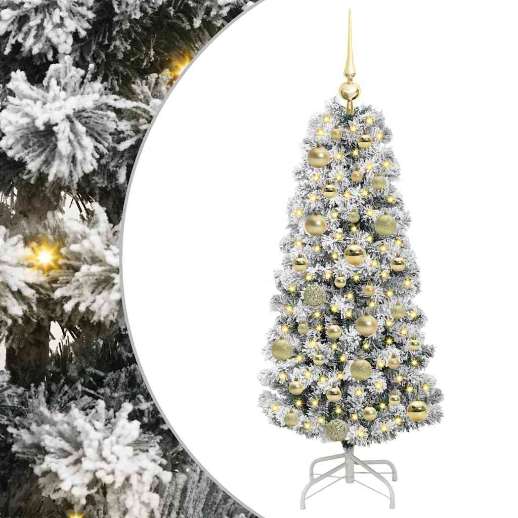 Artificial Hinged Christmas Tree Green and white 120 cm