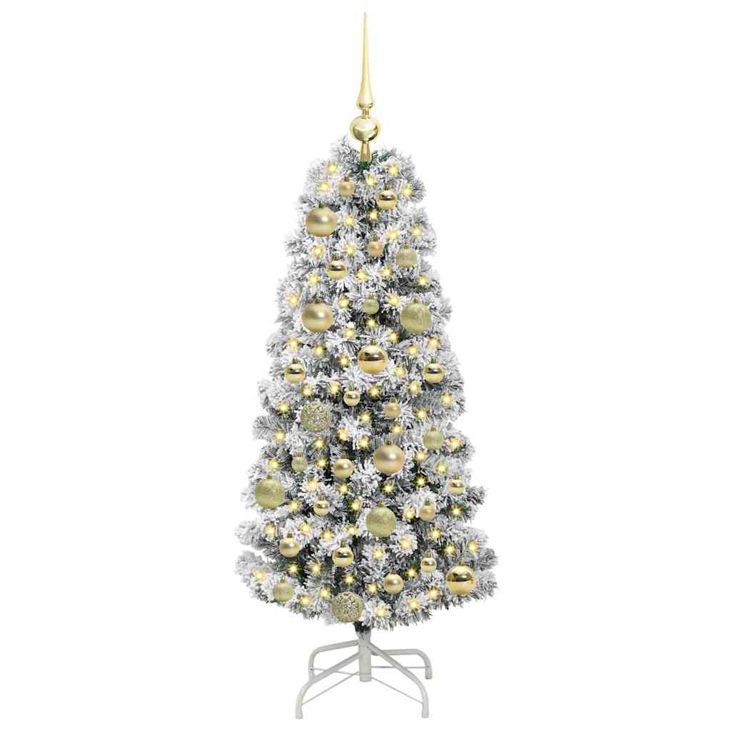 Artificial Hinged Christmas Tree Green and white 120 cm