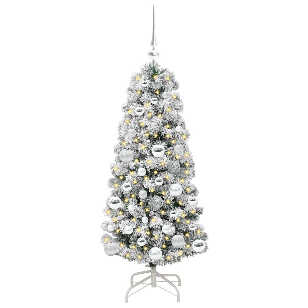 Artificial Hinged Christmas Tree Green and white 120 cm