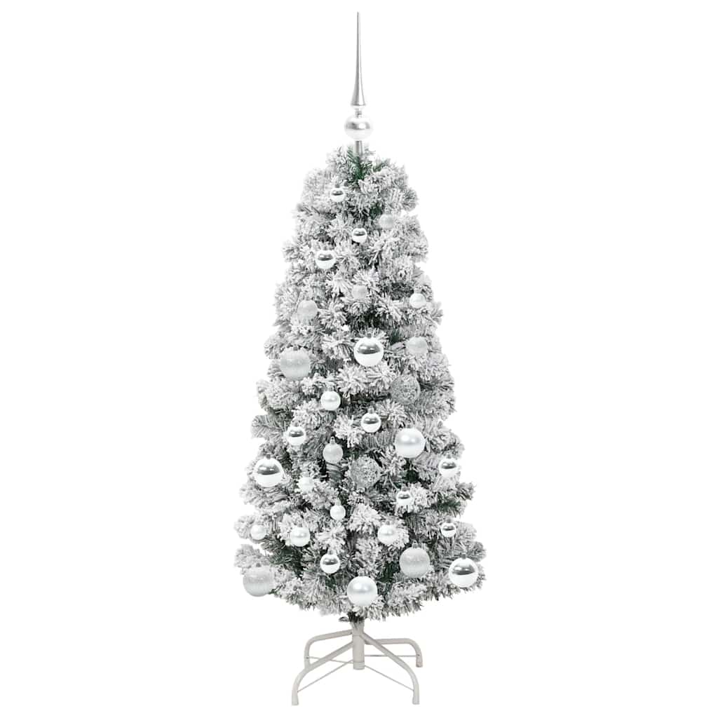 Artificial Hinged Christmas Tree Green and white 120 cm
