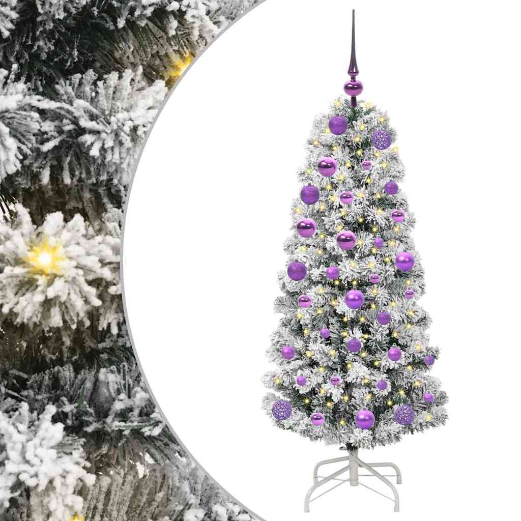 Artificial Hinged Christmas Tree Green and white 120 cm
