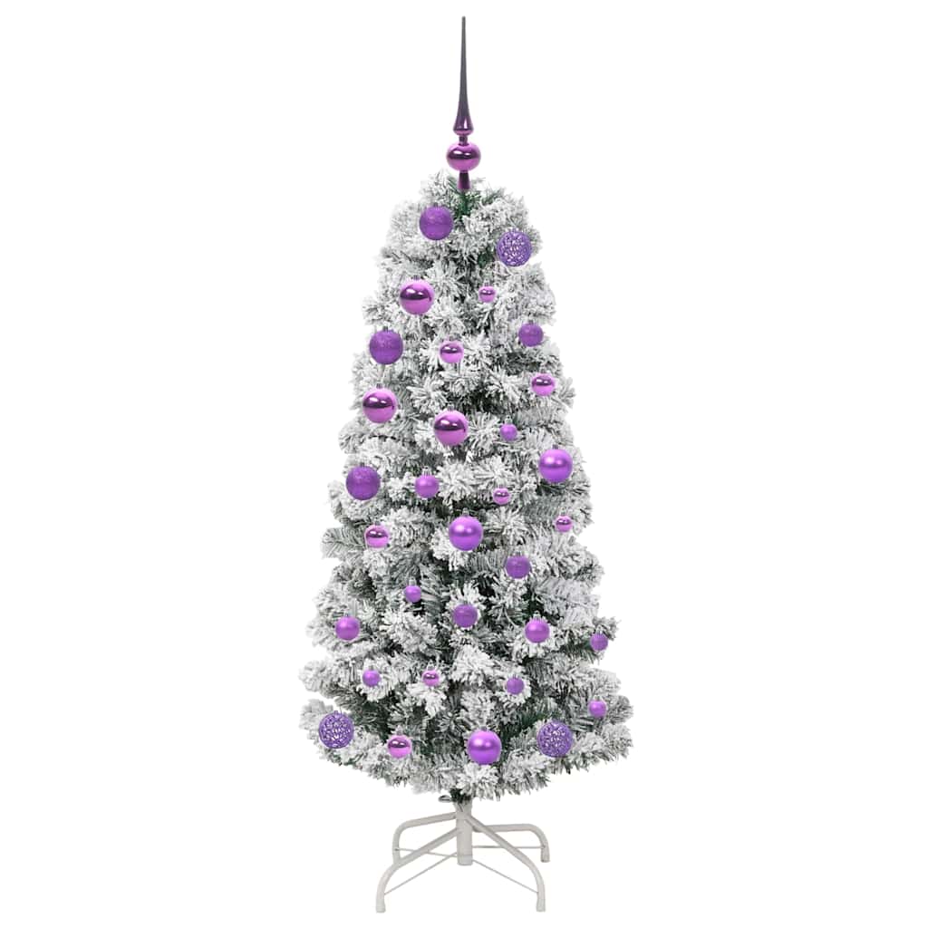 Artificial Hinged Christmas Tree Green and white 120 cm