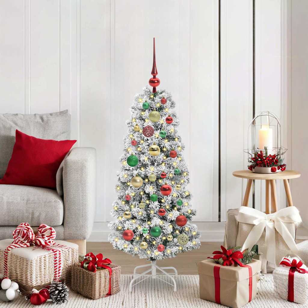 Artificial Hinged Christmas Tree Green and white 120 cm