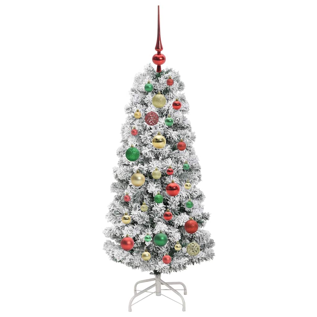 Artificial Hinged Christmas Tree Green and white 120 cm