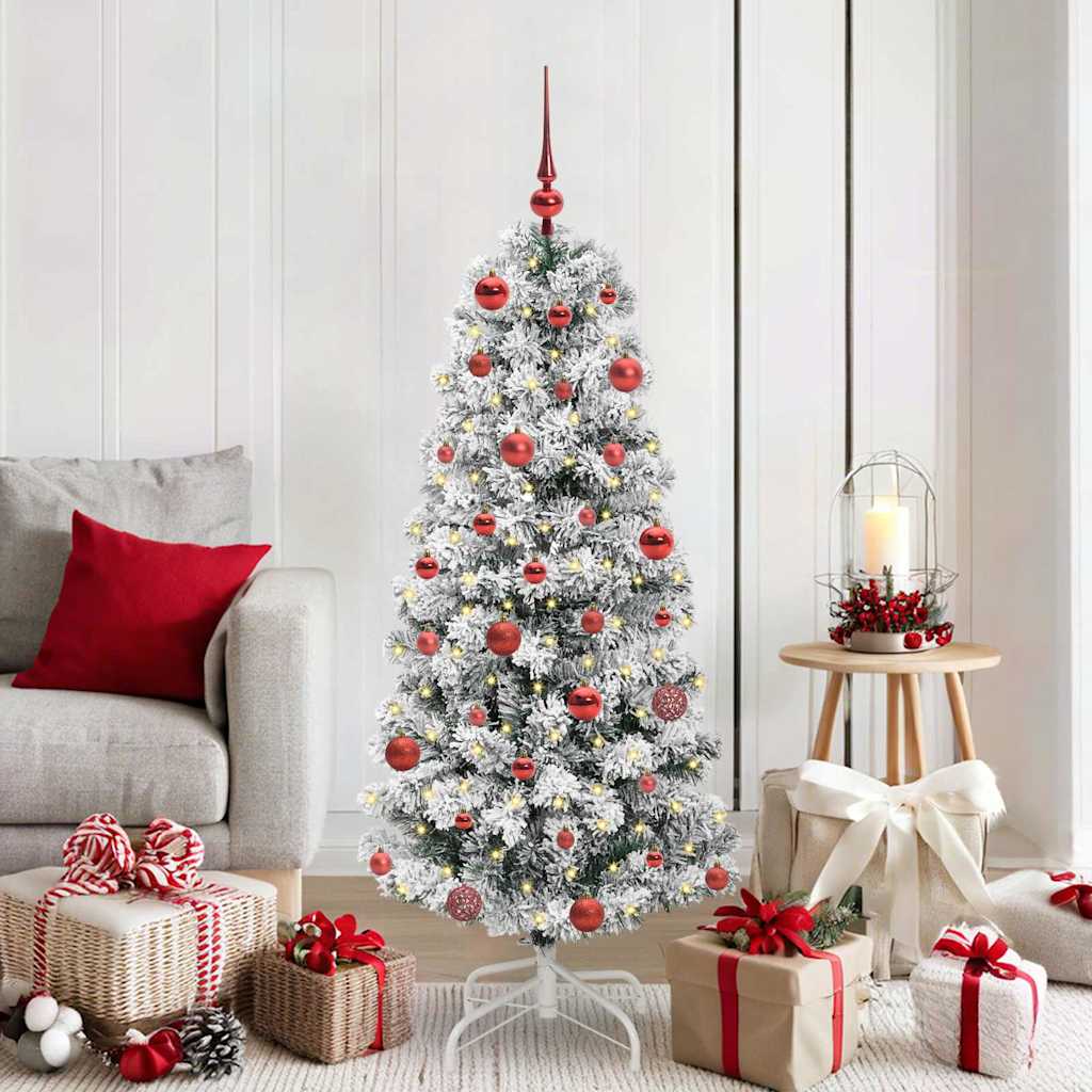 Artificial Hinged Christmas Tree Green and white 150 cm