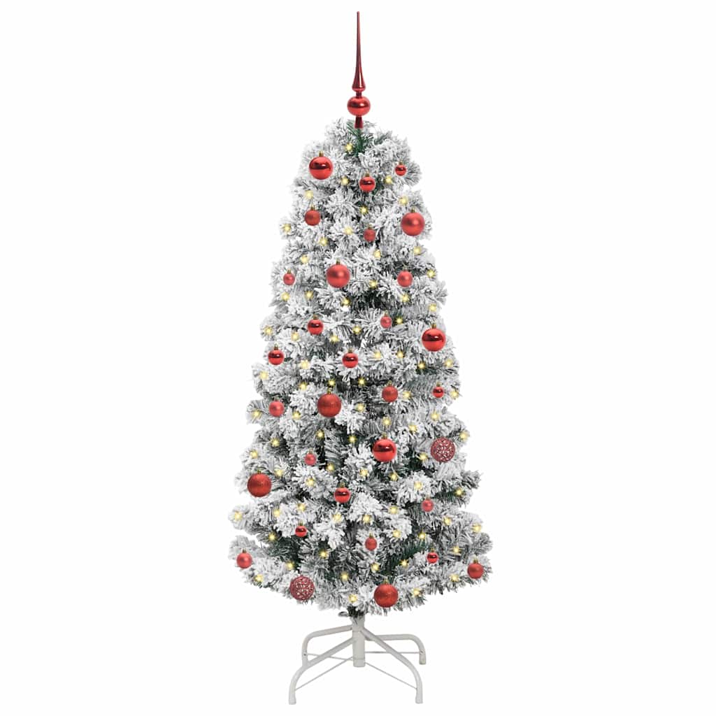 Artificial Hinged Christmas Tree Green and white 150 cm