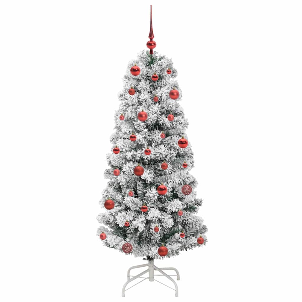 Artificial Hinged Christmas Tree Green and white 150 cm