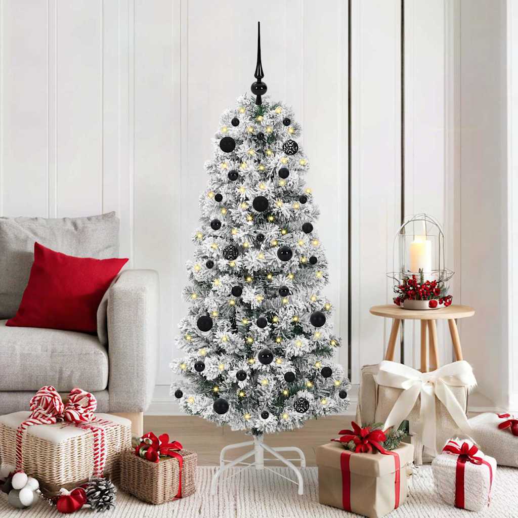 Artificial Hinged Christmas Tree Green and white 150 cm