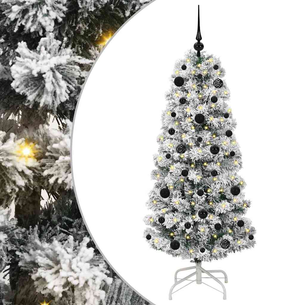 Artificial Hinged Christmas Tree Green and white 150 cm