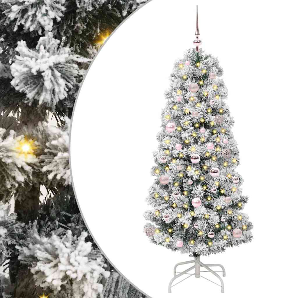 Artificial Hinged Christmas Tree Green and white 150 cm