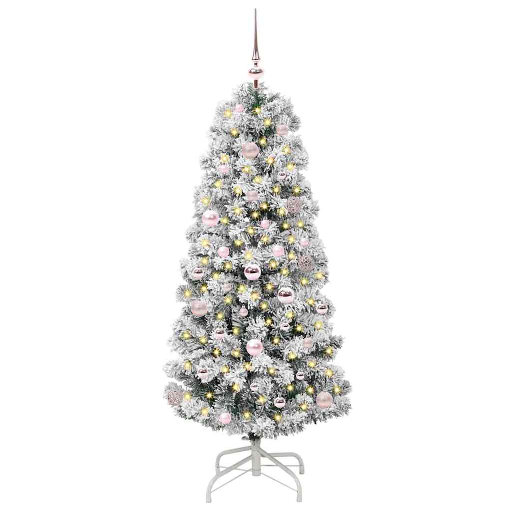 Artificial Hinged Christmas Tree Green and white 150 cm