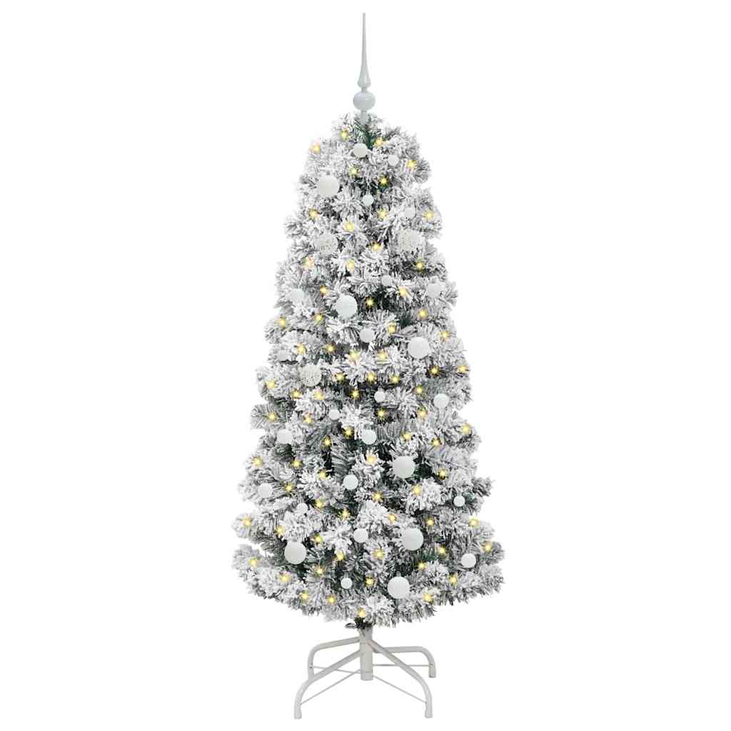 Artificial Hinged Christmas Tree Green and white 150 cm