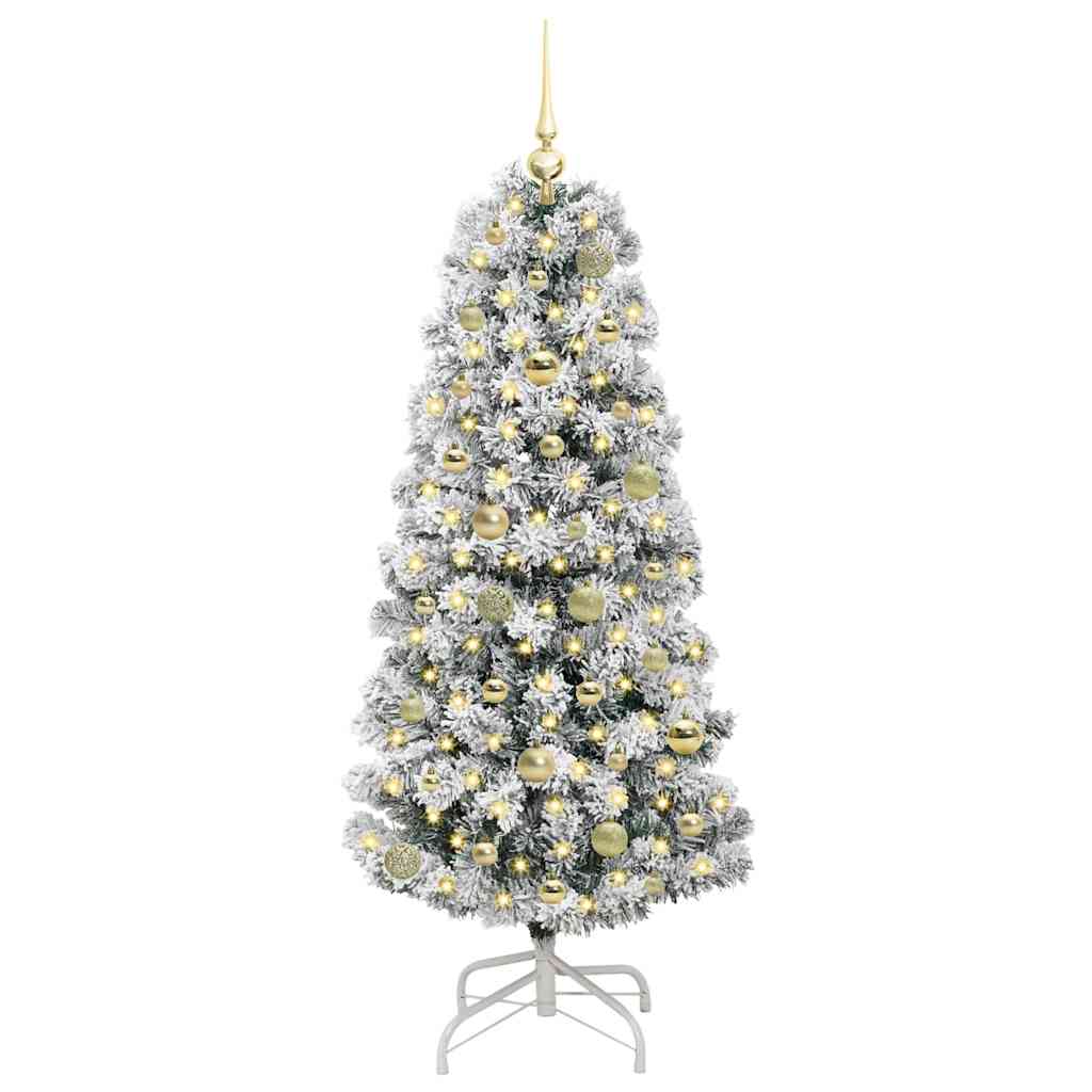 Artificial Hinged Christmas Tree Green and white 150 cm