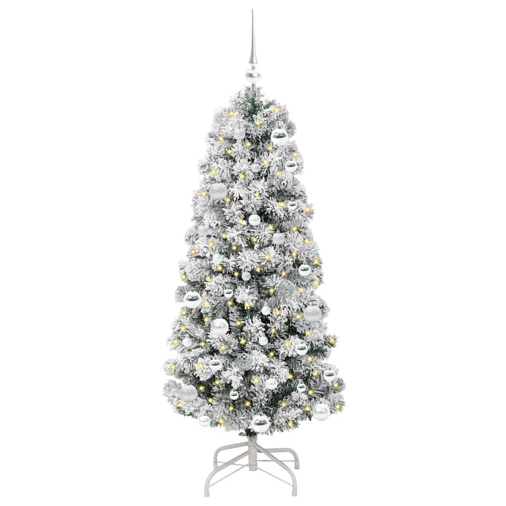 Artificial Hinged Christmas Tree Green and white 150 cm