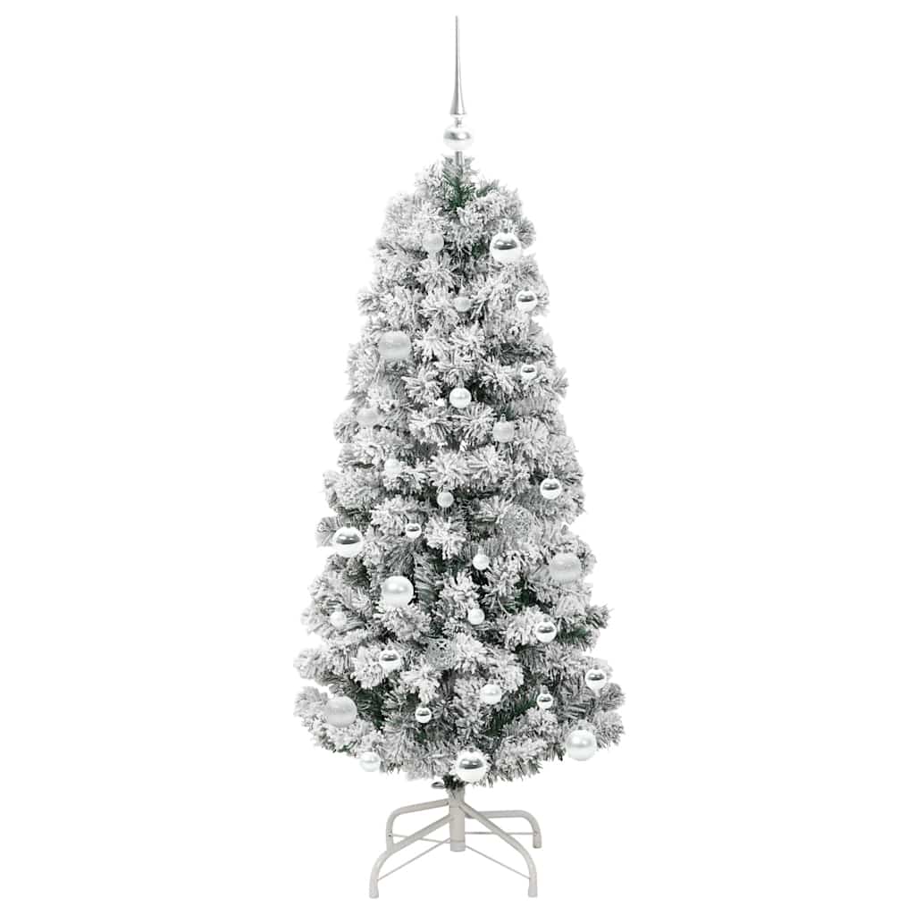 Artificial Hinged Christmas Tree Green and white 150 cm