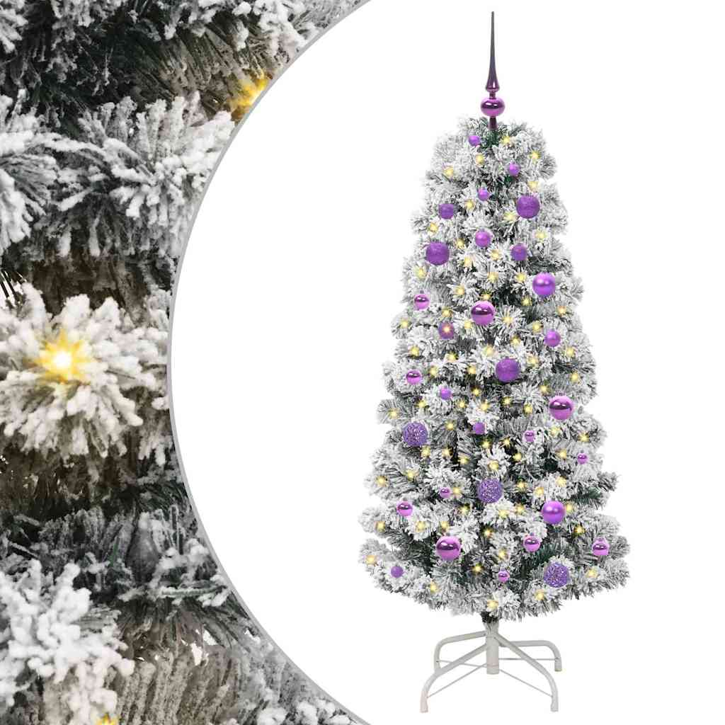 Artificial Hinged Christmas Tree Green and white 150 cm