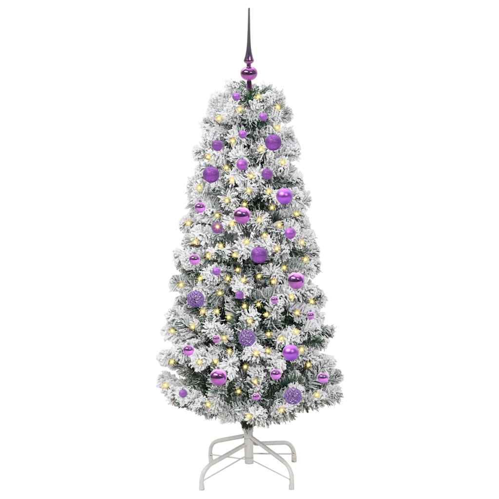 Artificial Hinged Christmas Tree Green and white 150 cm
