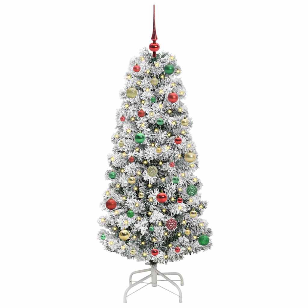 Artificial Hinged Christmas Tree Green and white 150 cm