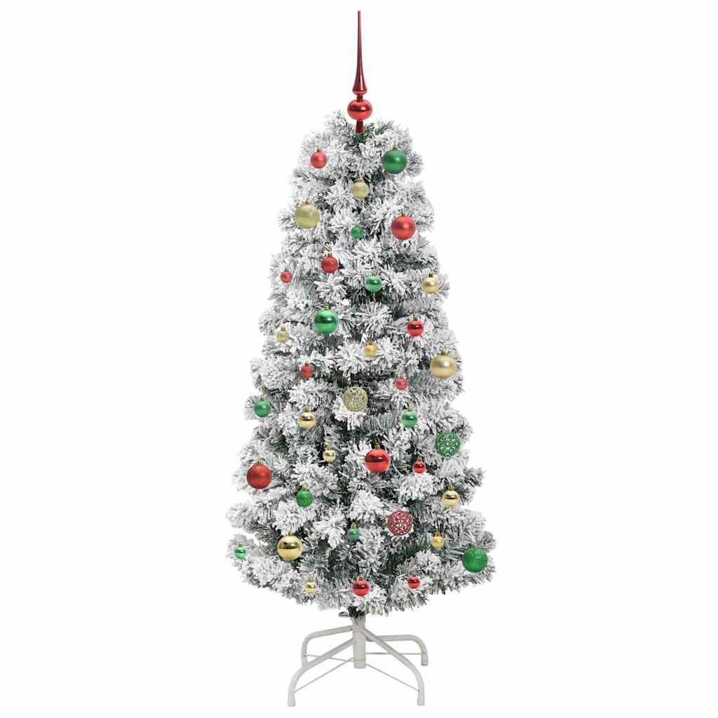 Artificial Hinged Christmas Tree Green and white 150 cm