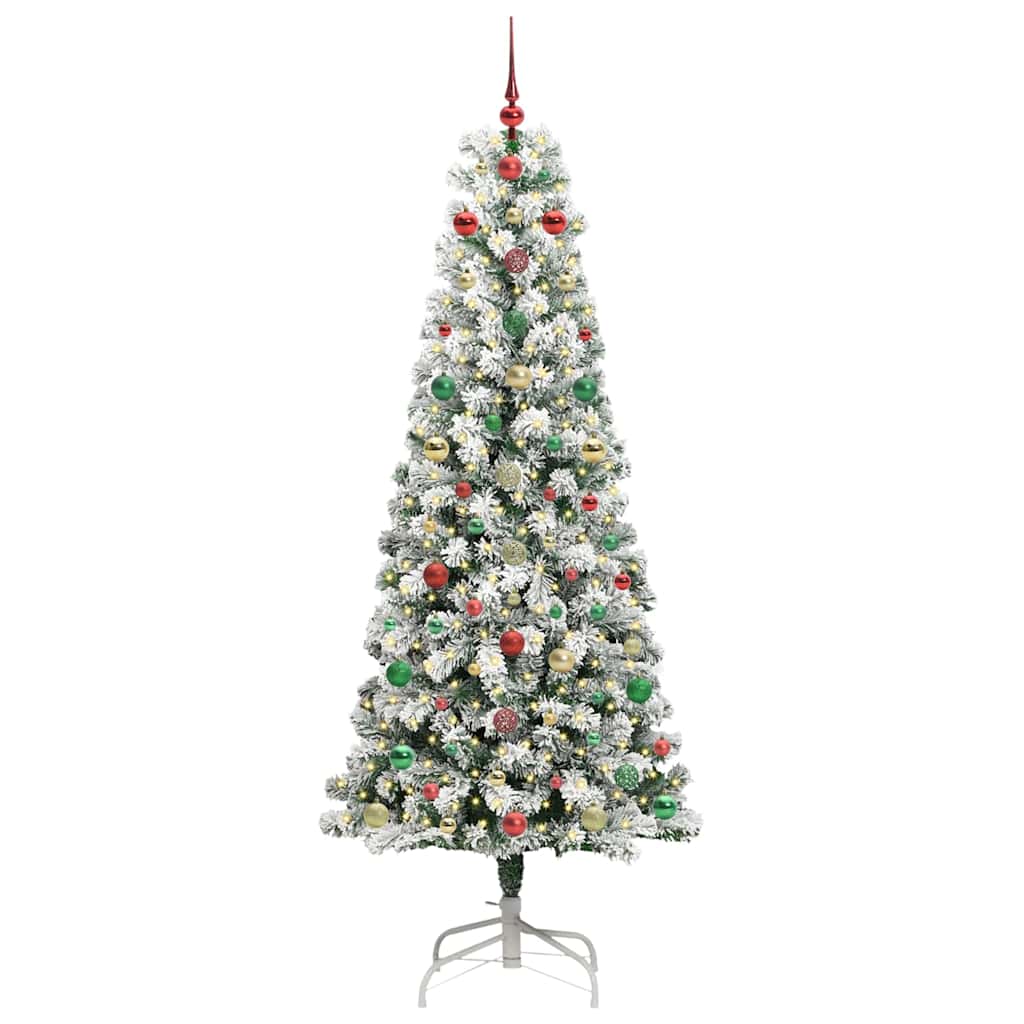 Artificial Hinged Christmas Tree Green and white 180 cm