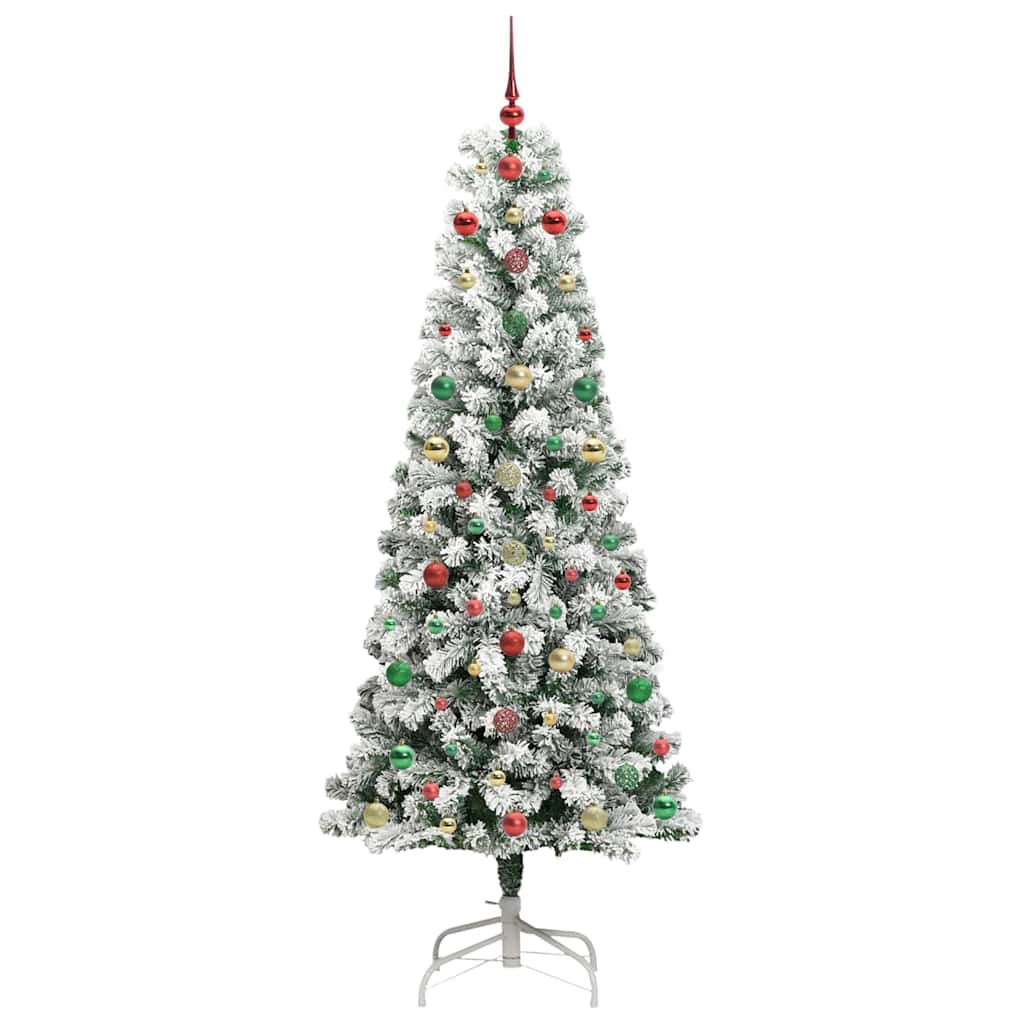 Artificial Hinged Christmas Tree Green and white 210 cm
