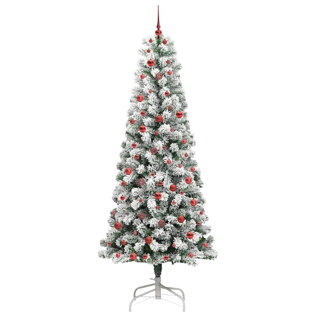 Artificial Hinged Christmas Tree Green and white 240 cm