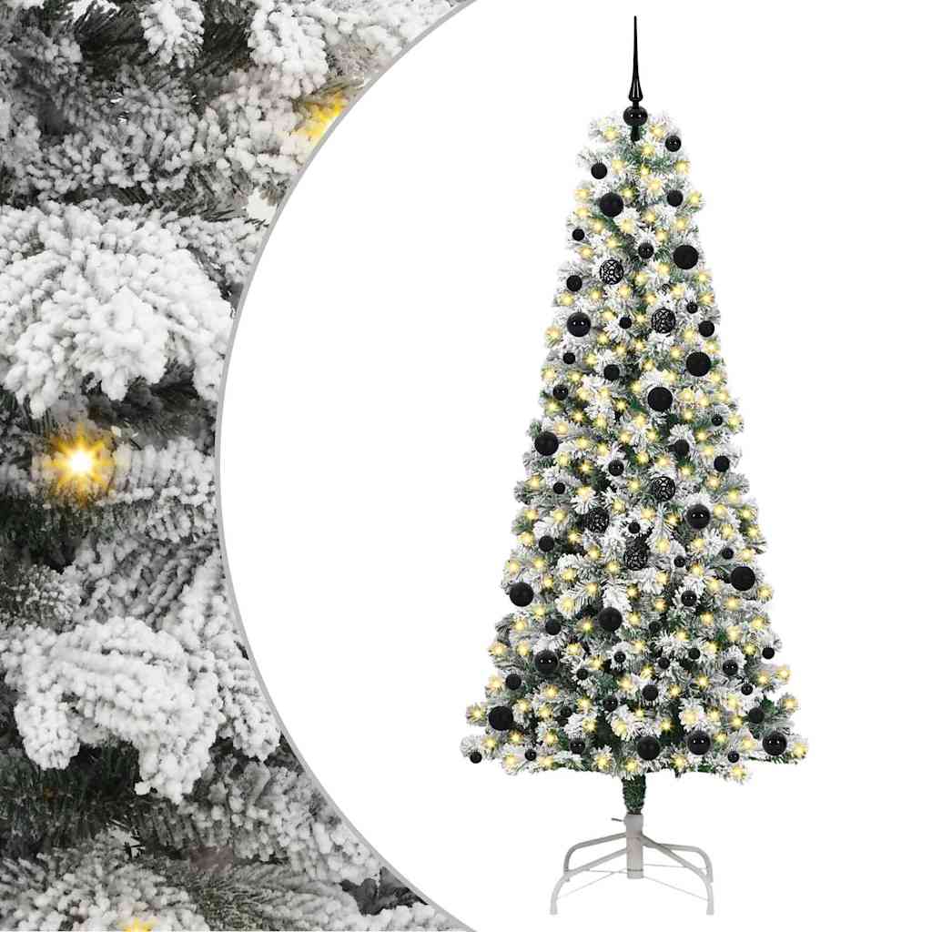 Artificial Hinged Christmas Tree Green and white 240 cm