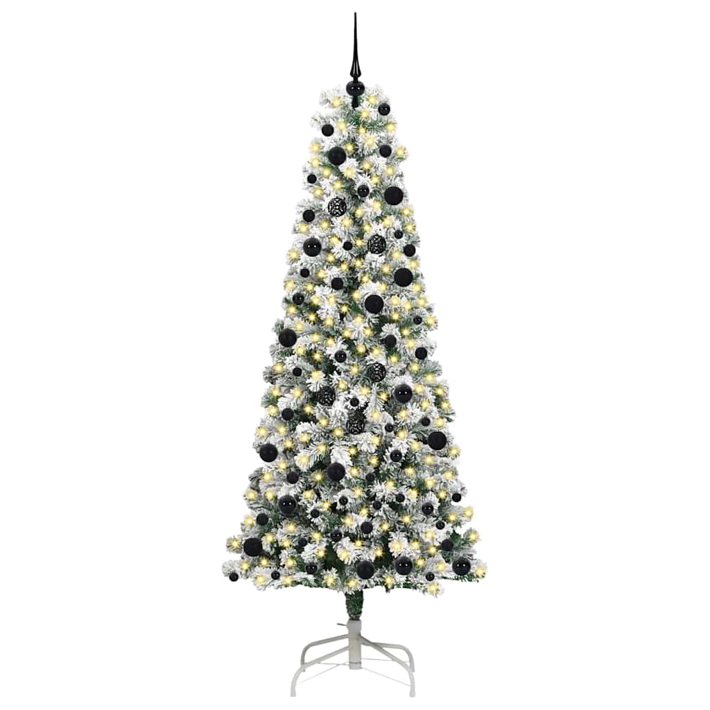 Artificial Hinged Christmas Tree Green and white 240 cm