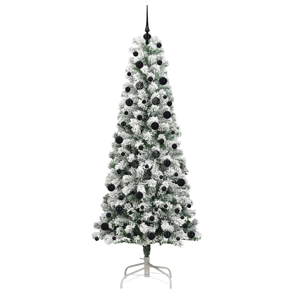 Artificial Hinged Christmas Tree Green and white 240 cm