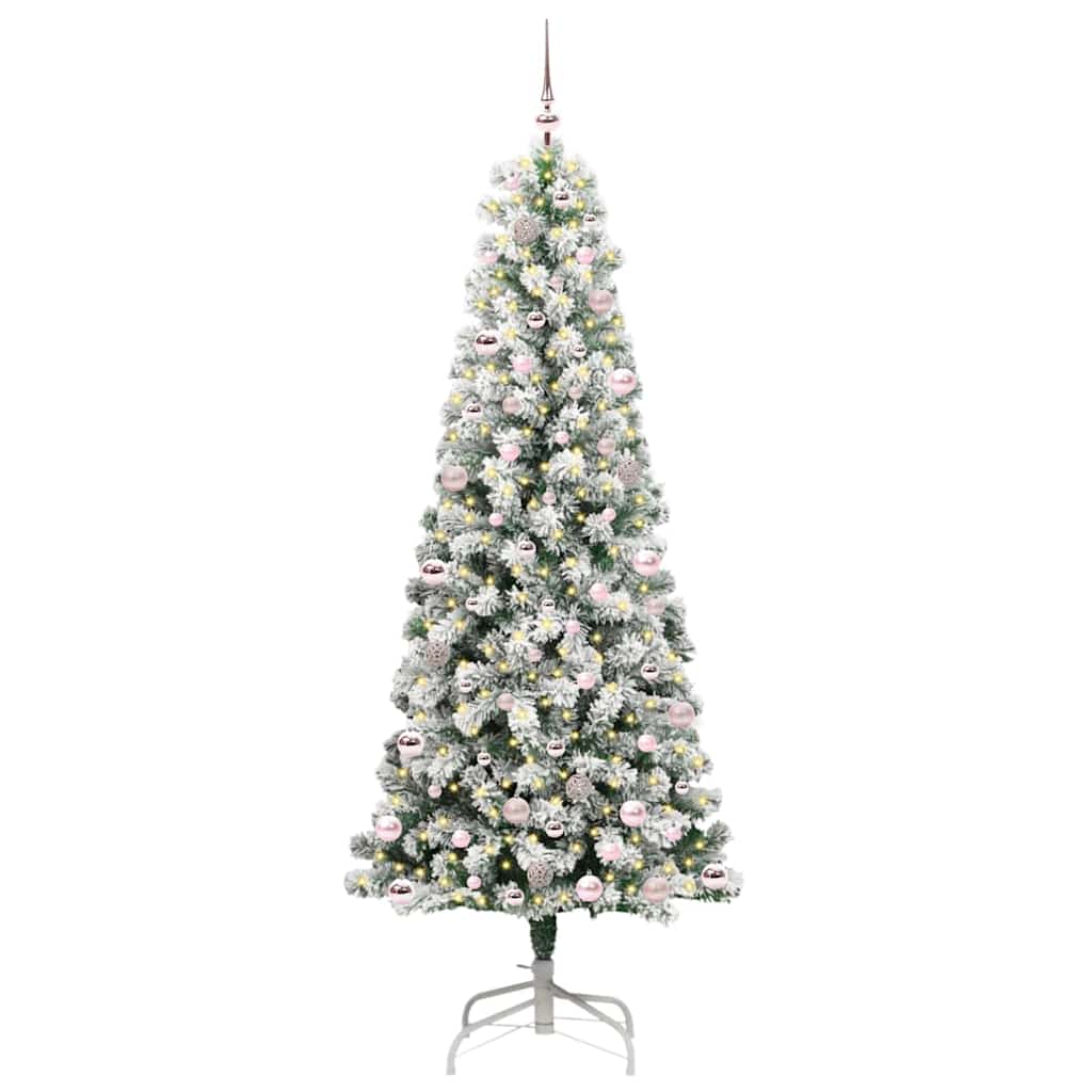 Artificial Hinged Christmas Tree Green and white 240 cm