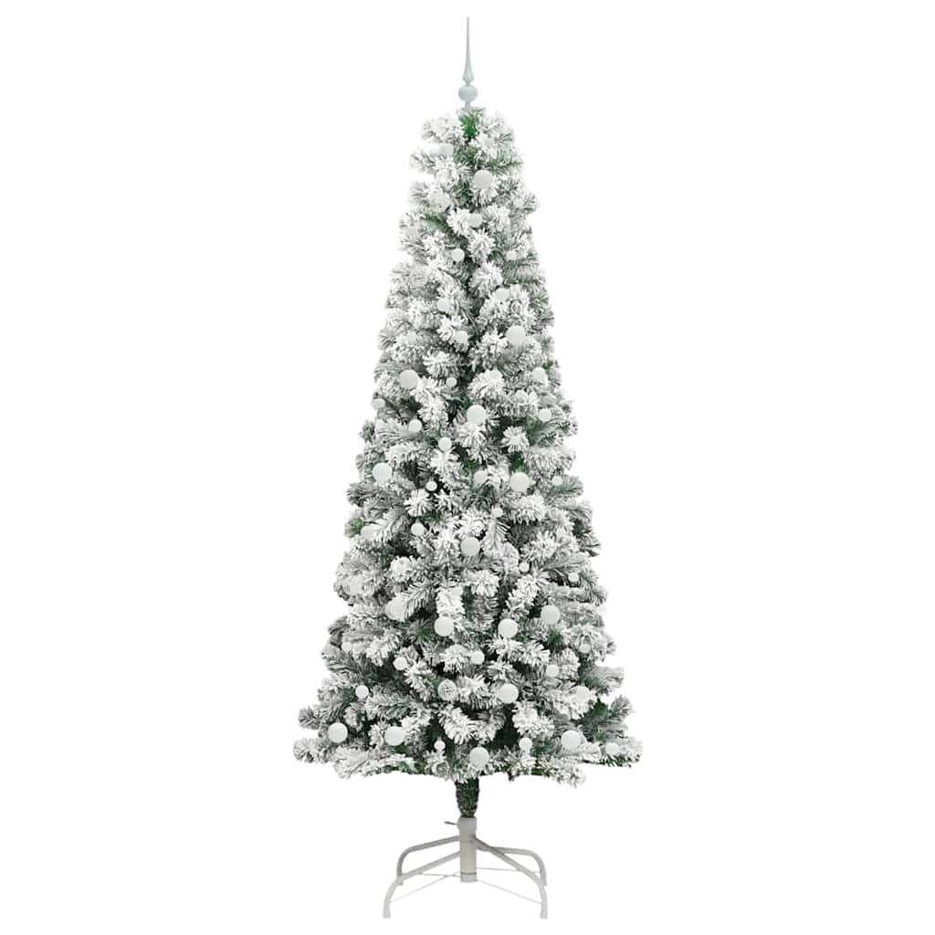 Artificial Hinged Christmas Tree Green and white 240 cm