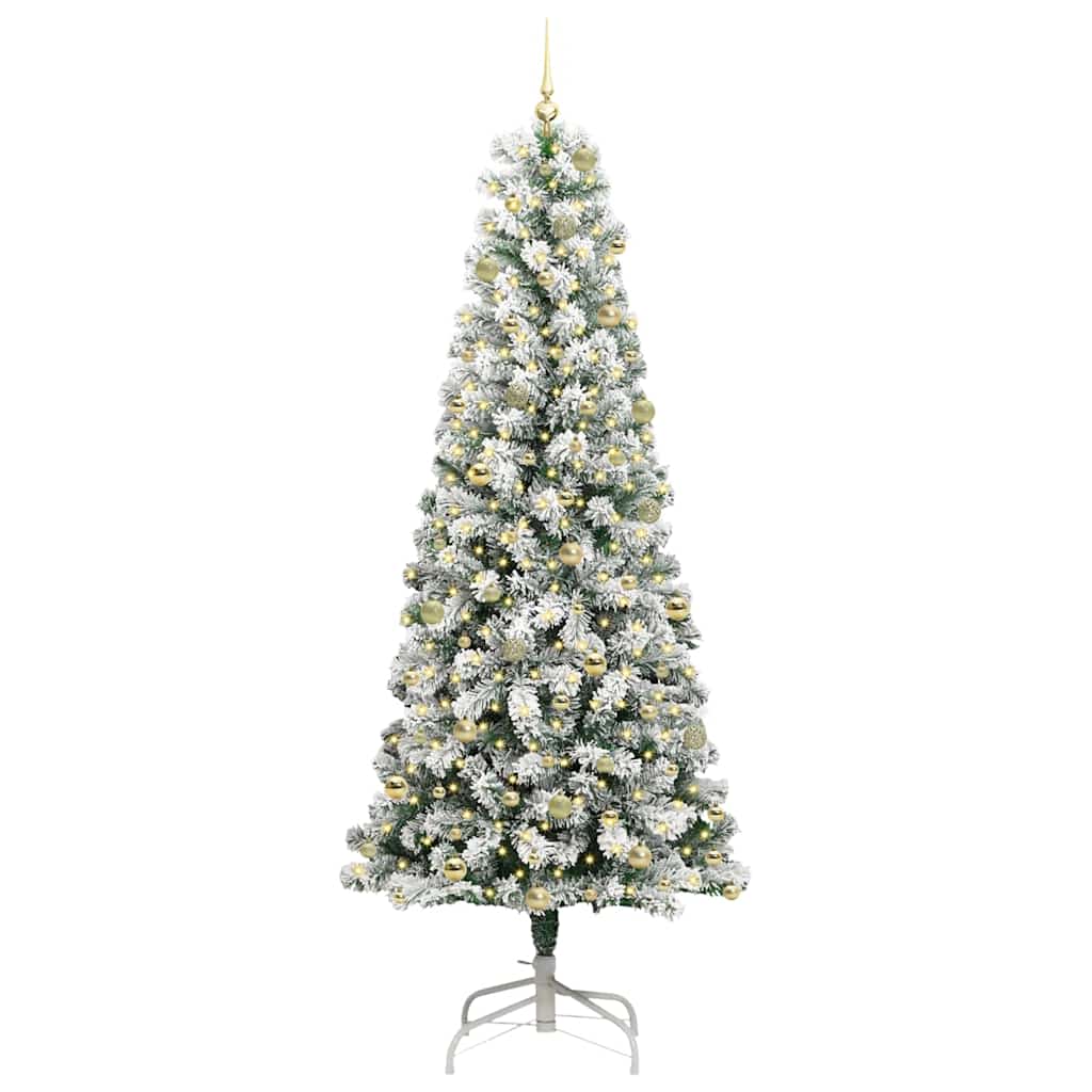 Artificial Hinged Christmas Tree Green and white 240 cm