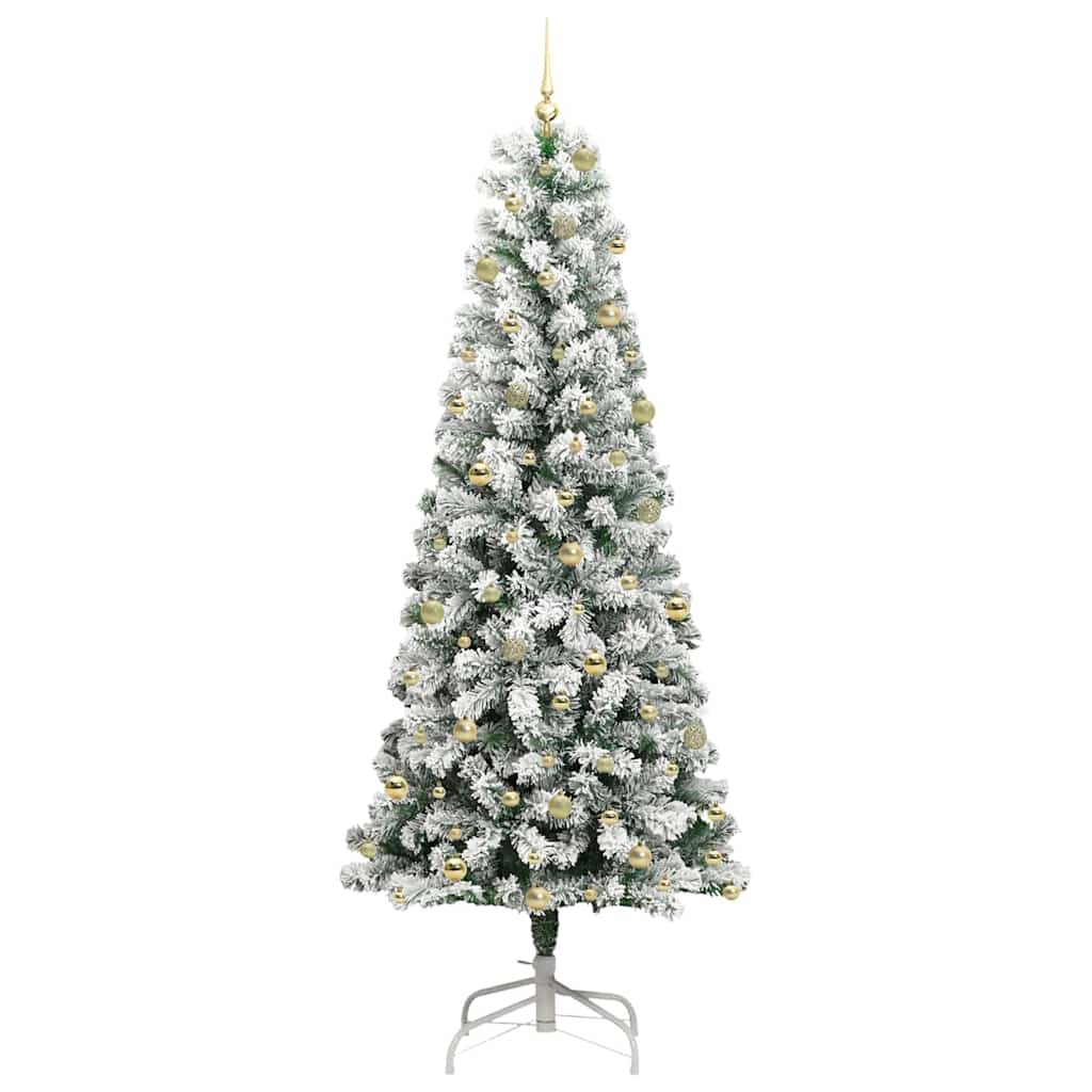 Artificial Hinged Christmas Tree Green and white 240 cm