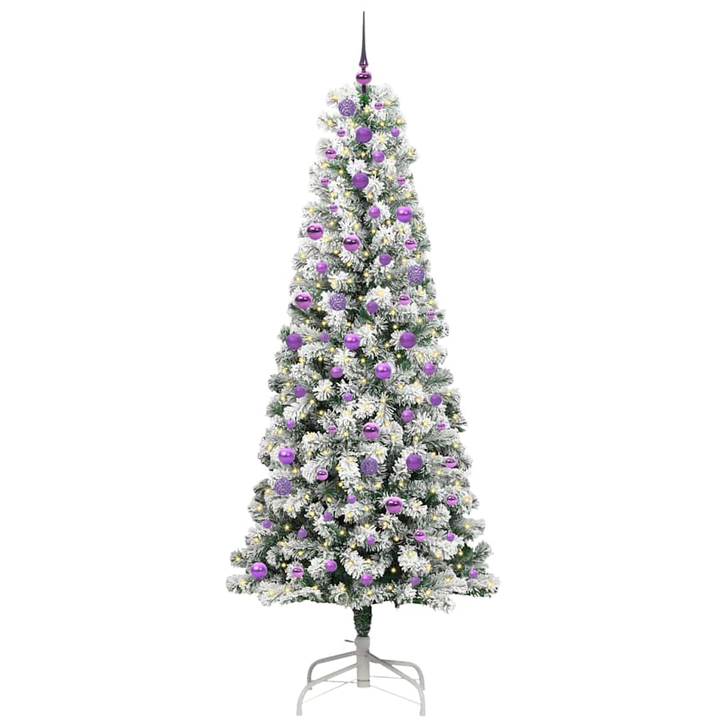 Artificial Hinged Christmas Tree Green and white 240 cm
