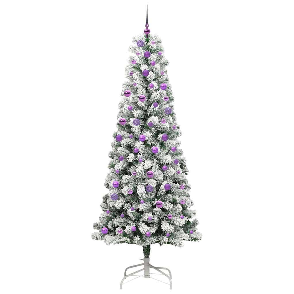 Artificial Hinged Christmas Tree Green and white 240 cm