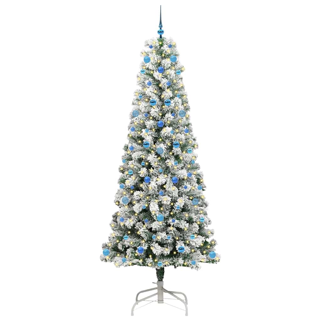 Artificial Hinged Christmas Tree Green and white 240 cm