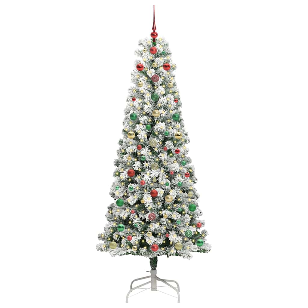 Artificial Hinged Christmas Tree Green and white 240 cm