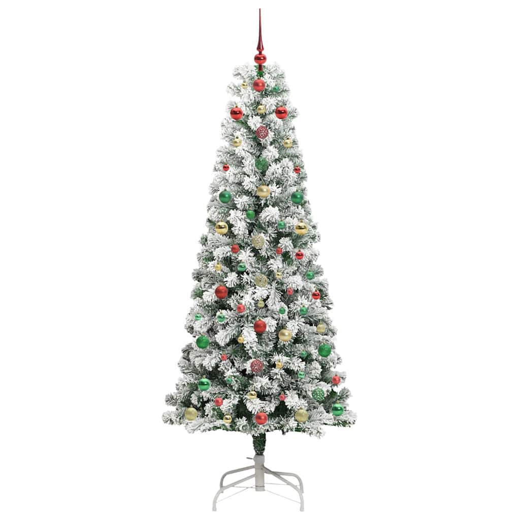 Artificial Hinged Christmas Tree Green and white 240 cm