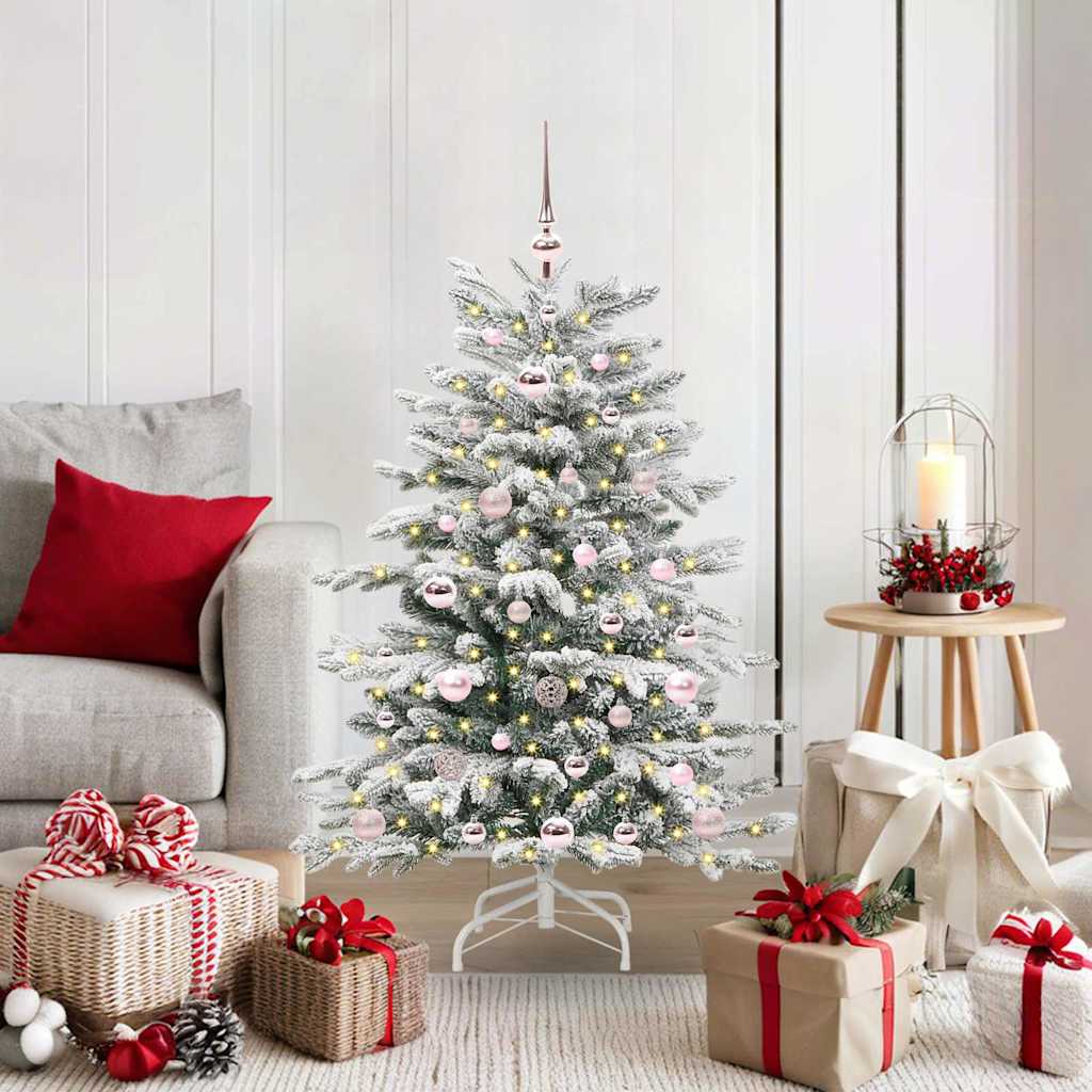 Artificial Hinged Christmas Tree White 120 cm PE and PVC
